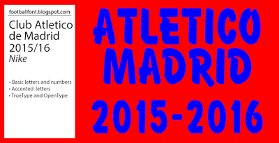Schriftart Atletico Madrid 2015-2016